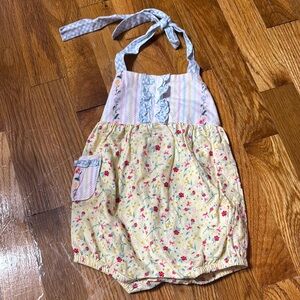 Floral Baby Romper with Ruffle Detail